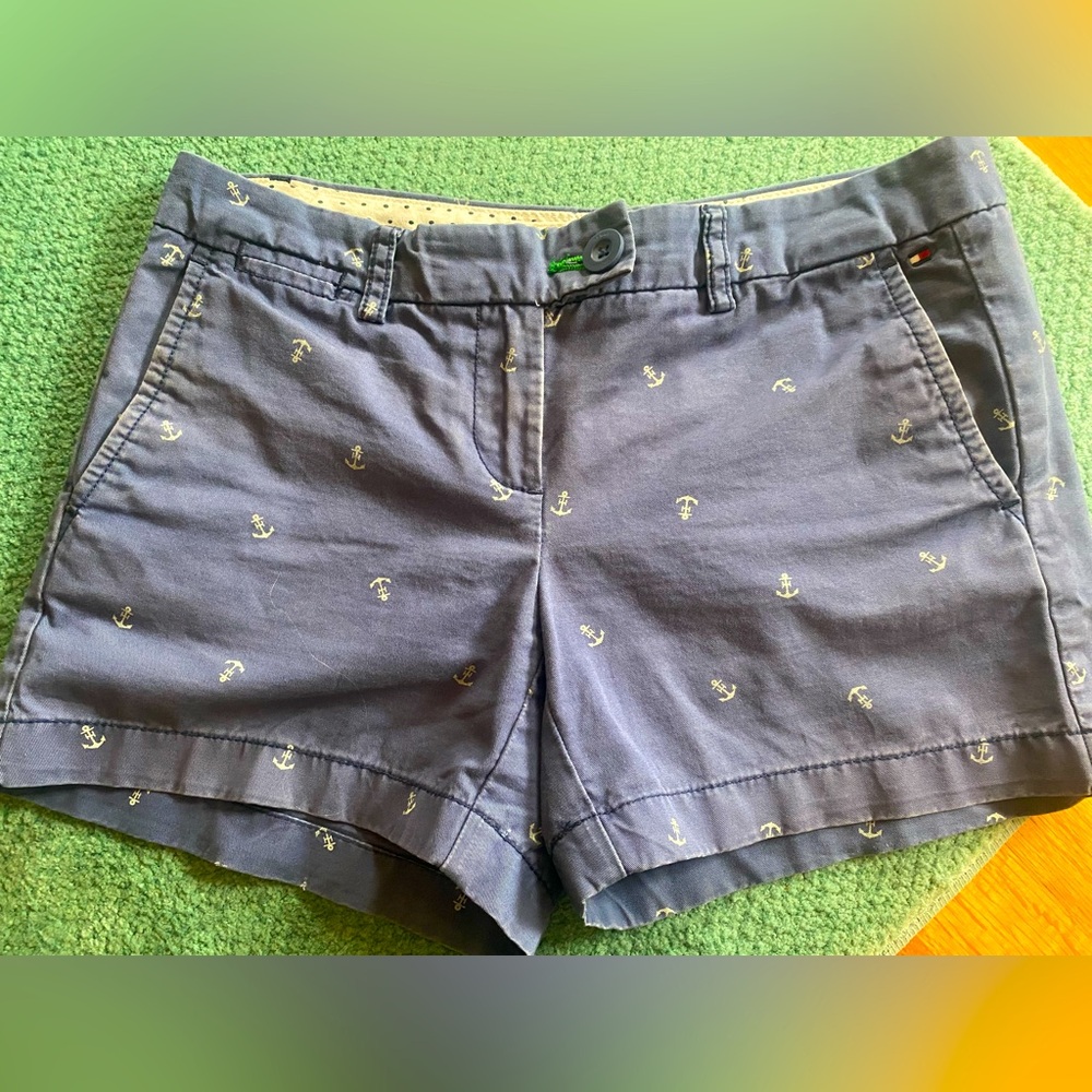 Nautical theme cotton twill shorts